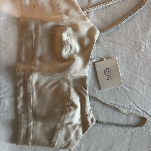 Peserico Tops - Zara Cream Satin Crop Top